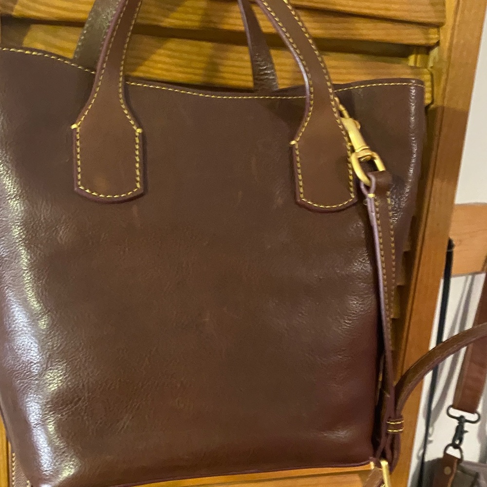 Dooney & Bourke Brown Leather Tote - Picture 4 of 11